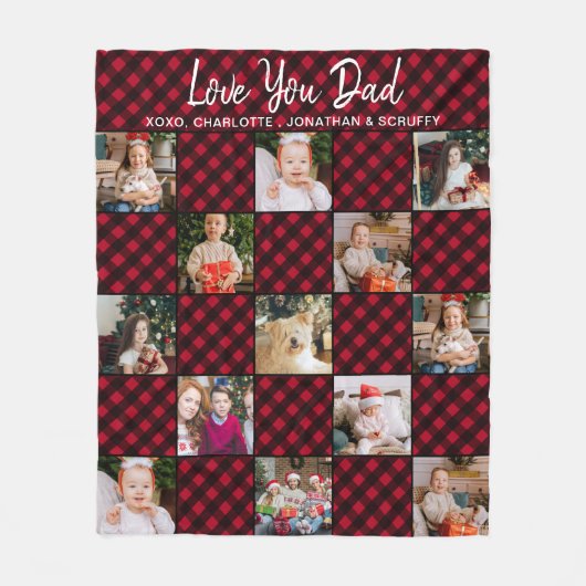 Landelijke kerstfoto, aangepast rood geplakt met f fleece deken (Voorkant)