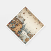 Landelijke kerstman dorp servet (Hoek)