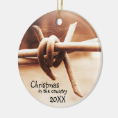 Landelijke Kerstmis met Jaar Keramisch Ornament (Links)