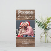 Landelijke Kerstmis Roestige Kant Platte Fotokaart Feestdagenkaart (Staand voorkant)