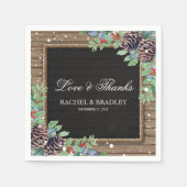 Landelijke Kerstmis Wintertrouwdag Servetten (Voorkant)