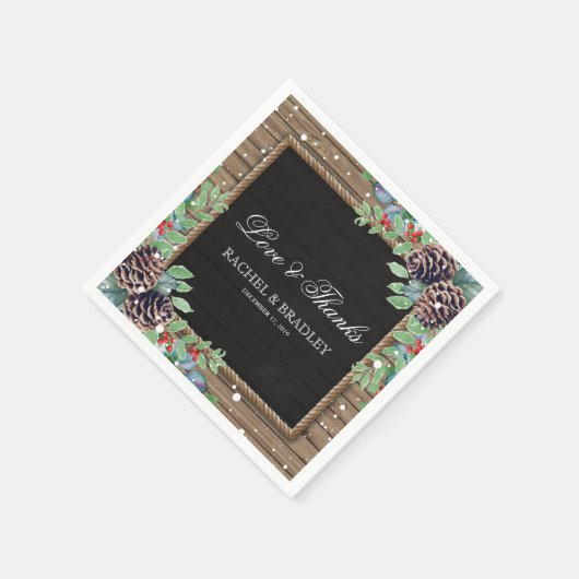 Landelijke Kerstmis Wintertrouwdag Servetten (Hoek)