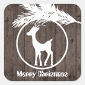 Landelijke kerstrendierbol voegt tekst toe sticker (Voorkant)