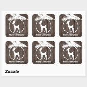 Landelijke kerstrendierbol voegt tekst toe sticker (Vel)