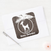 Landelijke kerstrendierbol voegt tekst toe sticker (Envelop)