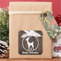 Landelijke kerstrendierbol voegt tekst toe sticker