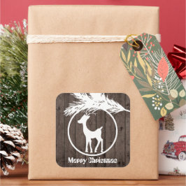 Landelijke kerstrendierbol voegt tekst toe sticker