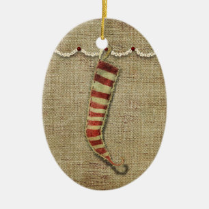 landelijke kerstsok ornament