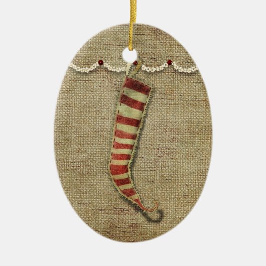 landelijke kerstsok ornament (Voorkant)