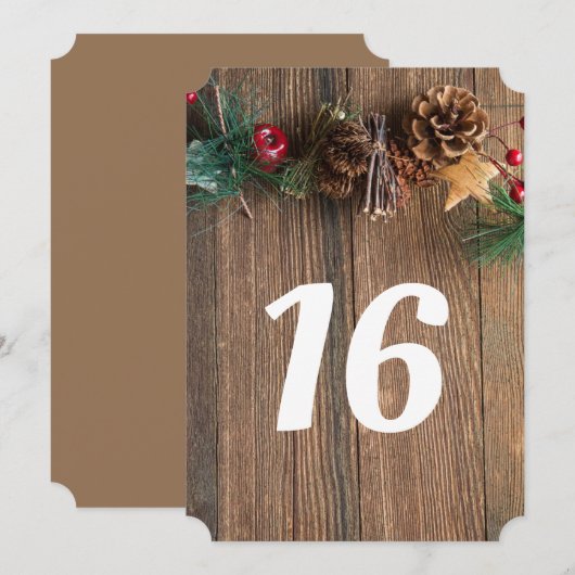 Landelijke Kersttafel Nummer Kaart (Voorkant / Achterkant)