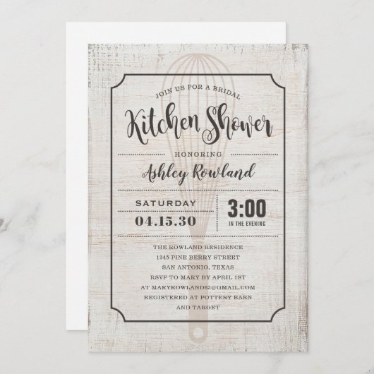 Landelijke Keuken Bruidsfeest Uitnodigingen (Voorkant / Achterkant)