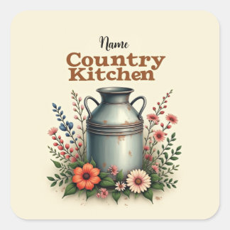 Landelijke Keuken Sticker Set – [Naam]’s Rustieke 