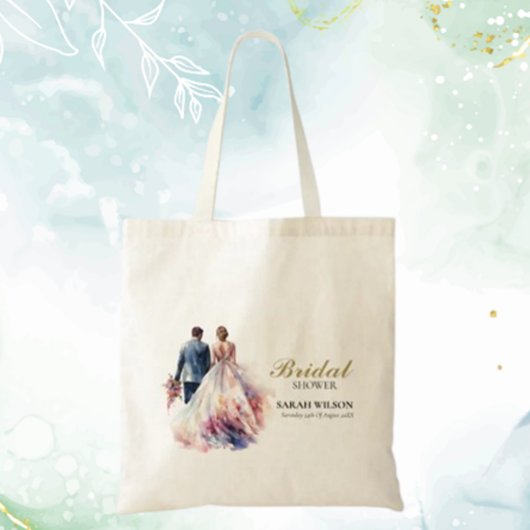 Landelijke Klassieke Boho Bloemrijke Bruidsdouche Tote Bag