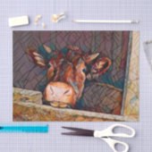 Landelijke Koe in Barn Rustic Funny Boerderij Mosa Tissuepapier (Craft)