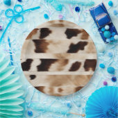 Landelijke koeienprint western country cowboy-fees papieren bordje (Feest)