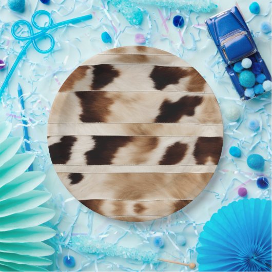 Landelijke koeienprint western country cowboy-fees papieren bordje (Feest)