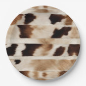 Landelijke koeienprint western country cowboy-fees papieren bordje (Voorkant)