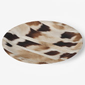 Landelijke koeienprint western country cowboyfeest papieren bordje (Gekanteld)