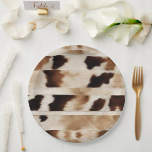 Landelijke Koeienprint Westerse Country Cowboy Fee Papieren Bordje