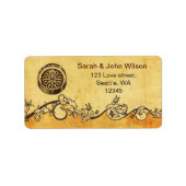 landelijke kompas nautische trouw adreslabels etiket (Voorkant)