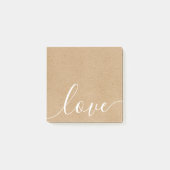 Landelijke Kraft Elegante Scriptie Liefde Post-it® Notes (Voorkant)