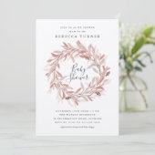 Landelijke krans babyshower uitnodiging (Staand voorkant)