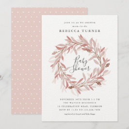 Landelijke krans babyshower uitnodiging