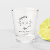 Landelijke krans bruiloft bruidsfeest verlovingsfe shot glas (Voorkant)