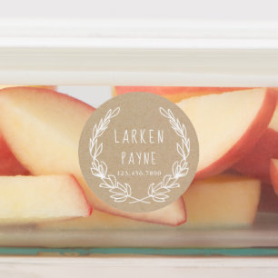 Landelijke krans Kraft papier kinderen waterdichte Labels