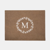 Landelijke krans monogram | Moderne boerderij Deurmat (Voorkant)
