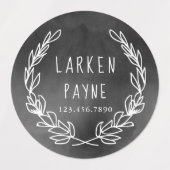 Landelijke krans schoolbord kindernaam waterdicht labels (Design 2)