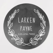 Landelijke krans schoolbord kindernaam waterdicht labels (Design 1)