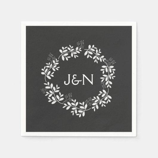 Landelijke krans van bladeren Moderne gepersonalis Servetten (Voorkant)