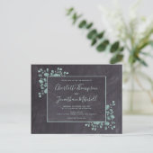 Landelijke krijtbord Eucalyptus Bladeren Groene Ti Uitnodiging Briefkaart (Staand voorkant)