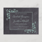 Landelijke krijtbord Eucalyptus Bladeren Groene Tu Uitnodiging Briefkaart (Voorkant)