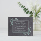 Landelijke krijtbord Eucalyptus Bladeren Groene Tu Uitnodiging Briefkaart (Staand voorkant)