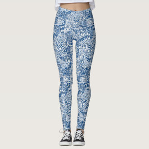 Landelijke kust wonen blauw leggings