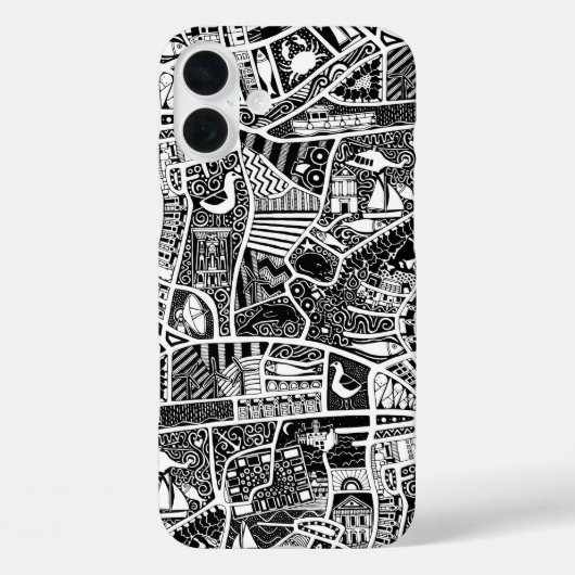 Landelijke kust wonen zwart Case-Mate iPhone case (Achterkant)