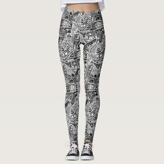 Landelijke kust wonen zwart leggings (Voorkant)