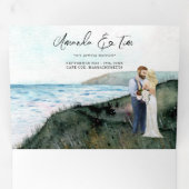 Landelijke Kust Zeekant Oceaan Bruiloft Drieluik Uitnodiging (Binnenzijde eerst)