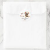 Landelijke laarzen en bruisende western bruidsdouc ronde sticker (Tas)
