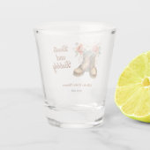 Landelijke laarzen en bruisende western bruidsfees shot glas (Achterkant)