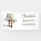 Landelijke laarzen western bruidsdouche banner (Horizontaal)