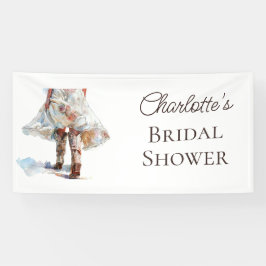 Landelijke laarzen western bruidsdouche banner