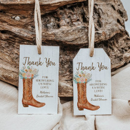 Landelijke Land Boots Bruidsfeest Bedankt Cadeaulabel