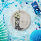 Landelijke landboot met madeliefjes bruidsdouche papieren bordje (Feest)