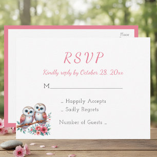 Landelijke landelijke boho-uil-huwelijk RSVP Briefkaart