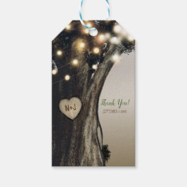 Landelijke landelijke boom- en licht moderne schuu cadeaulabel