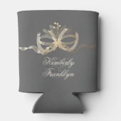 Landelijke landelijke hoefijzers bruiloft blikjeskoeler (Achterkant)