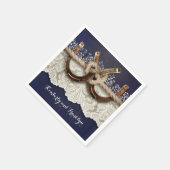 Landelijke landelijke hoefijzers lint hout marine  servetten (Hoek)